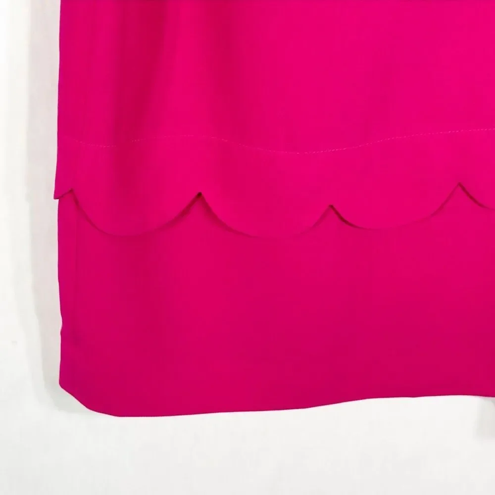 Kate Spade Size 6 Dress Hot Pink Shift‎ Mini Scalloped Crew Lined Keyhole 1352